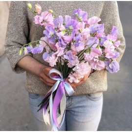 Сиренево-розовый горошек