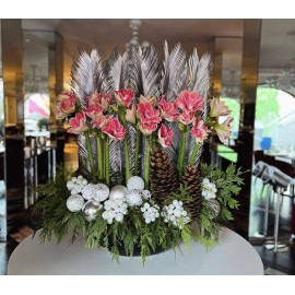 Новогодняя коробка с амариллисами