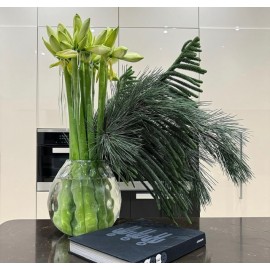 Зимняя ваза с белыми амариллисами