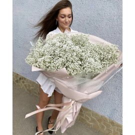 Огромная охапка белой гипсофилы