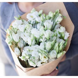 9 веток эустомы в крафте