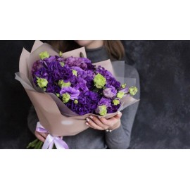 Фиолетовый микс из эустомы